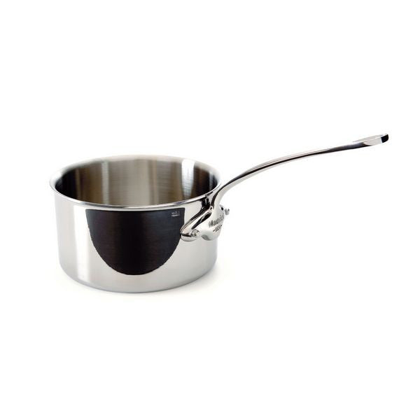 Mauviel M'cook Stainless Steel Saucepan, cast stainless steel handle, 1.9 qt.
