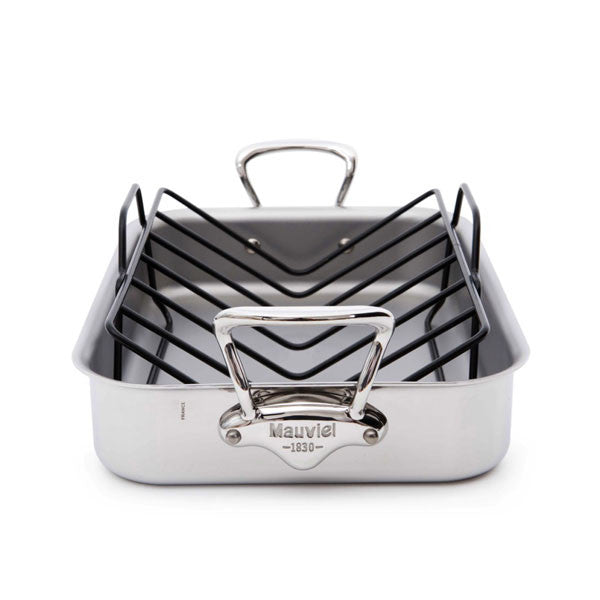 Mauviel M'cook Stainless Steel Roasting Pan with Rack